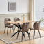 Dining Chairs - Contemporary Dining Chair - Comfortable Linen Dining Chairs - Metal Legs-246724160-264935828