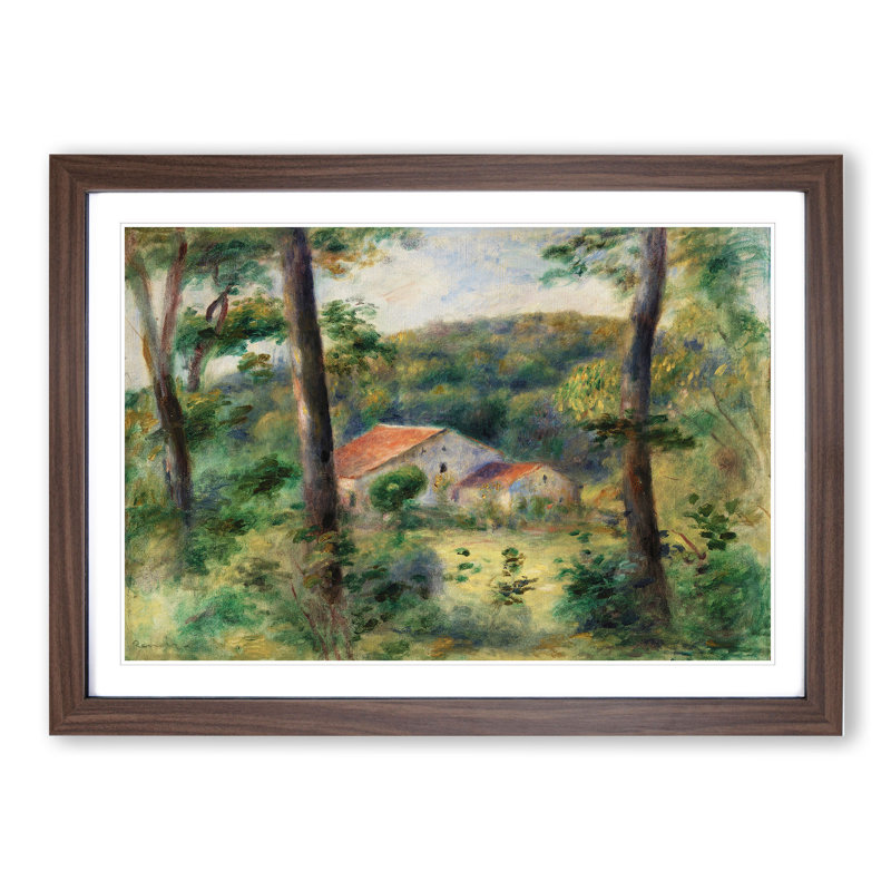Environs of Briey by Pierre-Auguste Renoir - Picture Frame Painting, 27cm H x 36cm W x 2cm D, Walnut