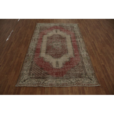 Distressed Anatolian Turkish Area Rug 6x9