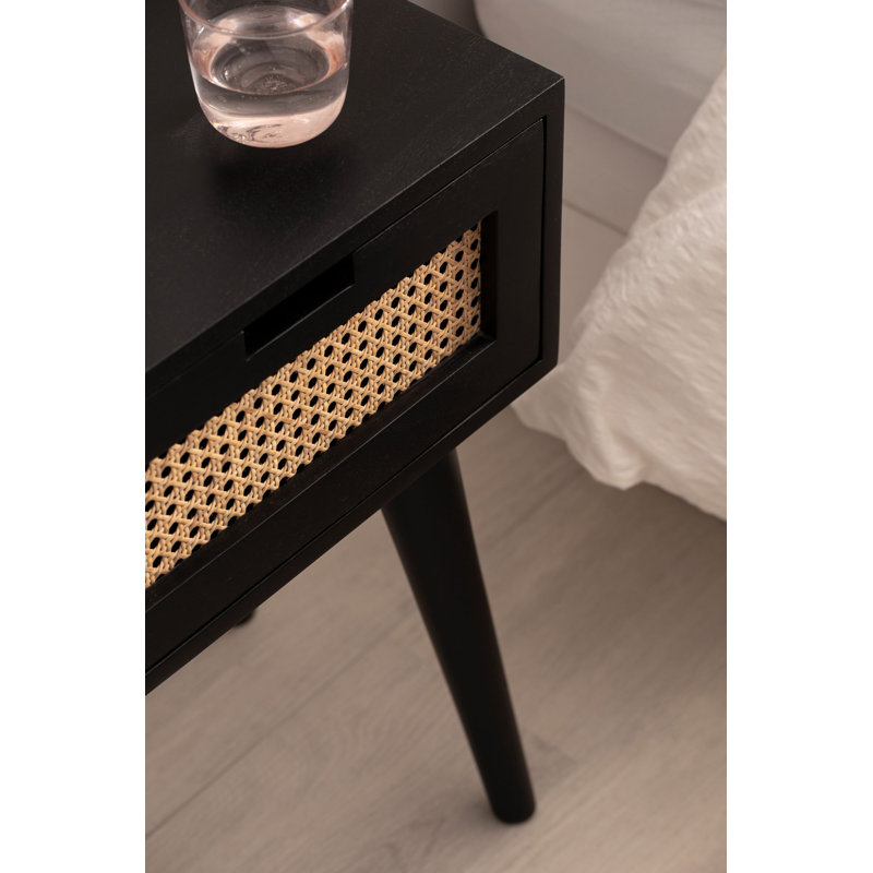 Aledward 40cm W Solid Wood Bedside Table
