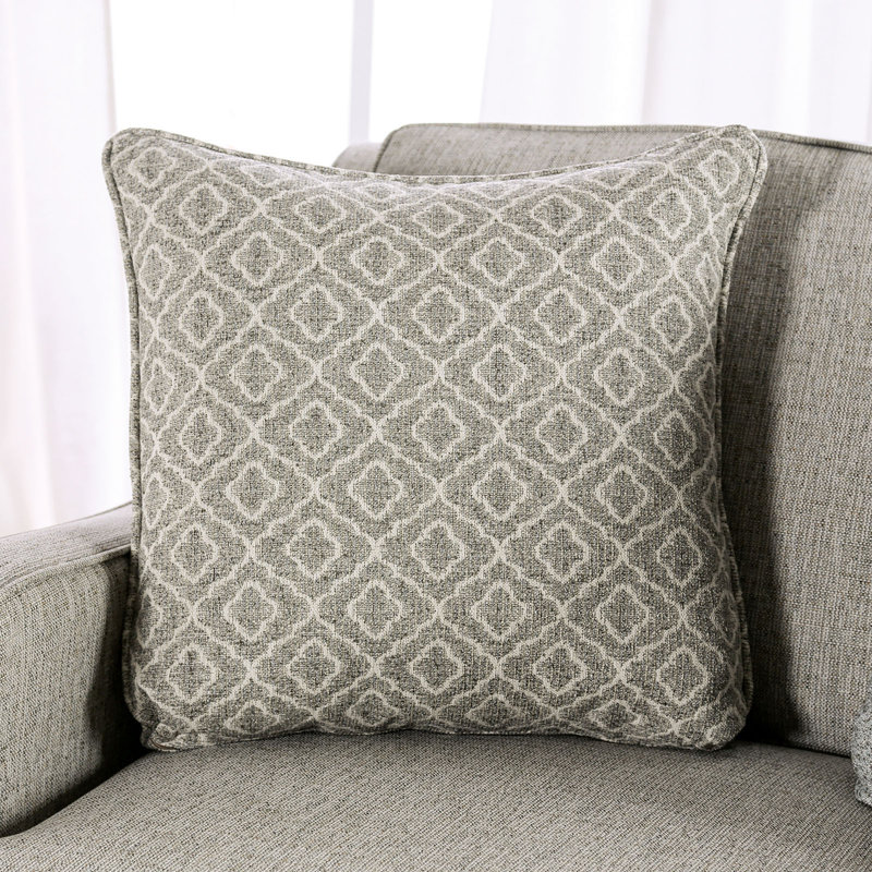 87.4" W Transitional Sofa, Gray/Gold