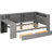 Wood Twin Platform Bed With Upholstered Headboard, Storage Shelves, 2 Drawers, Charging, Led And Desk, Grey Shade Blend Platform, Storage, Charging Station, Lights, Built - In Shaded Design-1841339547
