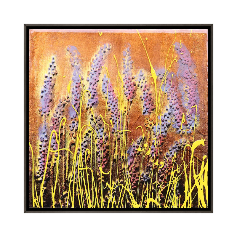 Lavande douce - reproduction d'art murale - toile encadrée, 26" x 26", Framed Canvas, Grey