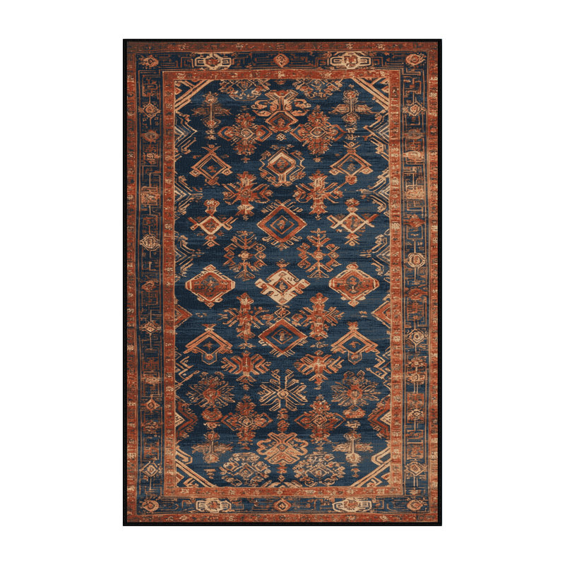 Tapis noir Art Deco lavable à la machine, Rectangulaire 3 pi x 5 pi