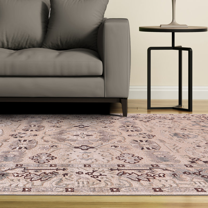 Tapis crème / gris, Rectangle 7 pi 6 po x 10 pi 6 po