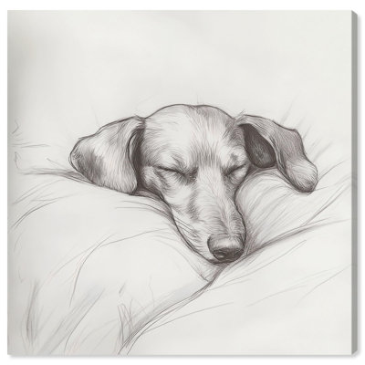Dessins de chien rétro sur toile de chien par Art Remedy
