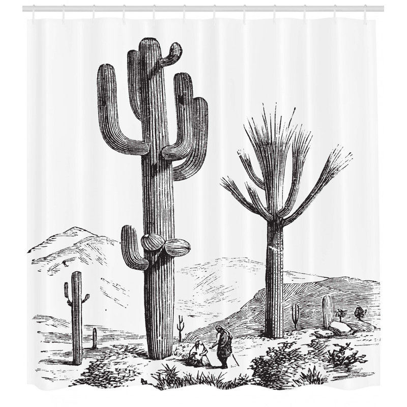 Rideau de douche Cactus, H 75 po x l 69 po