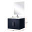Meuble-lavabo bleu marine l 24 po x P 22 po avec comptoir en quartz blanc, miroir de 18 po et robinet - surface de teinture grattée D et taches égratignées pendant de longues périodes