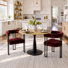 2 - Person Dining Table Sets With Round Table & 2 Upholstered Velvet Armchairs