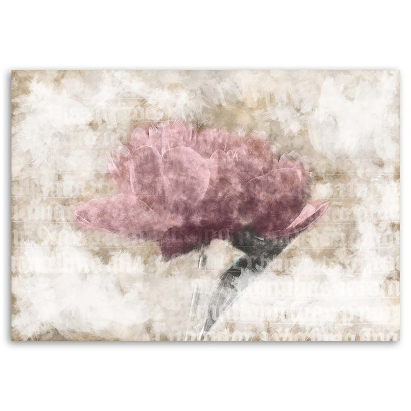 Abstract Flowers Shabby Elegance - No Frame Print on Canvas, 70cm H x 100cm W