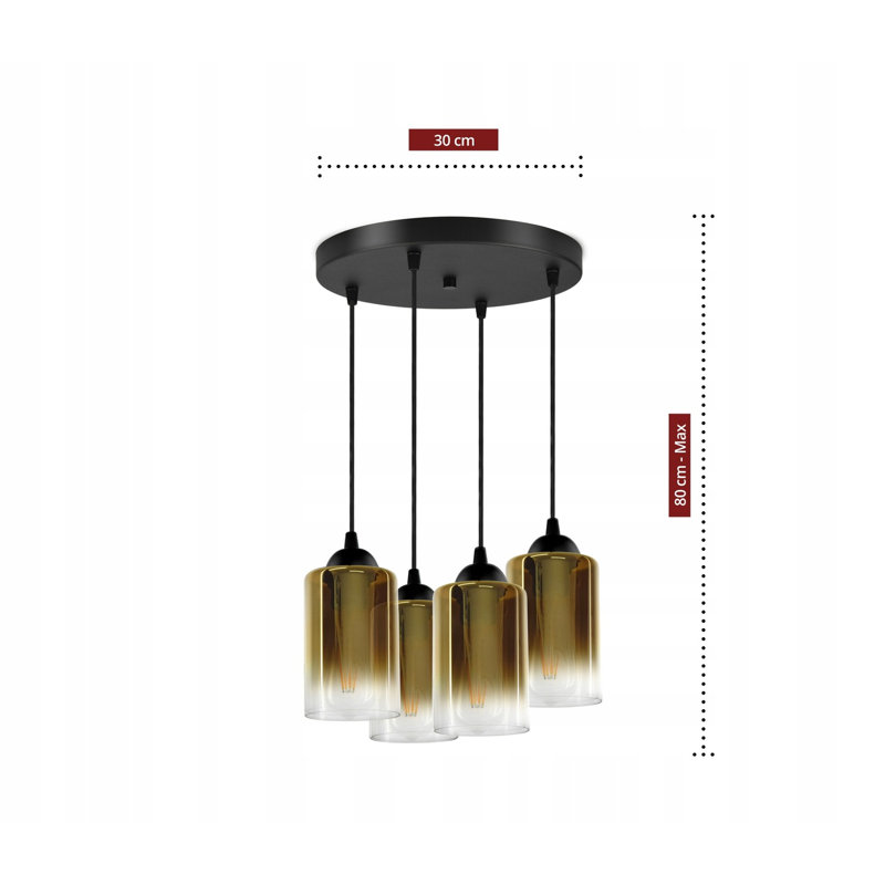 Elli-Mae 4 - Light Cluster Cylinder Pendant, Copper
