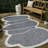 Monte Modern Rustic Abstract Blue/Cream Indoor/Outdoor Rug-725895737