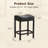 24 Inch Bar Stools Set Of 4, Upholstered Modern Counter Height Bar Stools For Kitchen Island Modern PU Leather Sadless Stools Chair With Metal Base And Footrest-1906676511