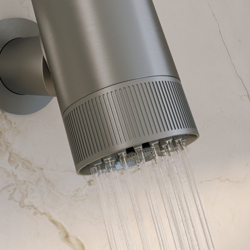 Pomme de douche murale fixe à 2 jets de 2,5 GPM Lumiere en nickel brossé, Nickel brossé