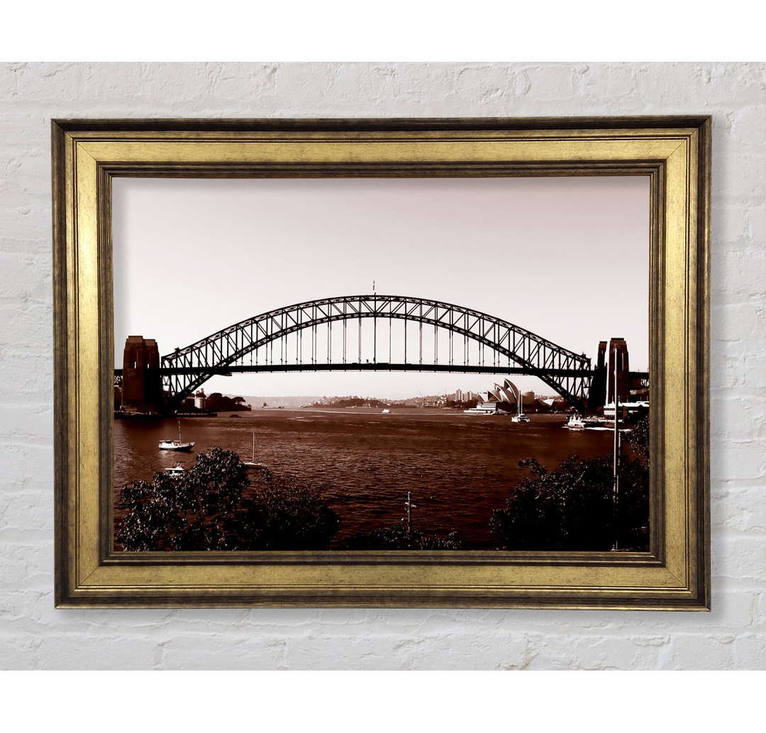 Sydney Harbour Bridge Braun - Einzelner Bilderrahmen Kunstdrucke