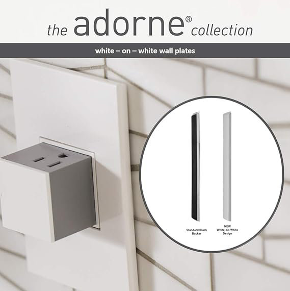 Legrand adorne 3-Gang Wall Plate in Gloss White-on-White, AWP3GWHW4-4PK