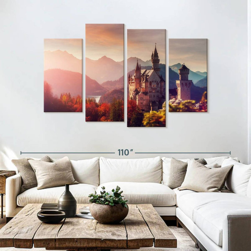 Lilie Majestic Neuschwanstein Castle, 54" H x 84" W