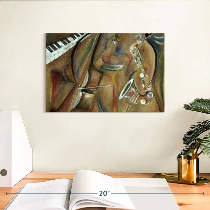 Abarca Burlap Sax, 8" H x 12" W