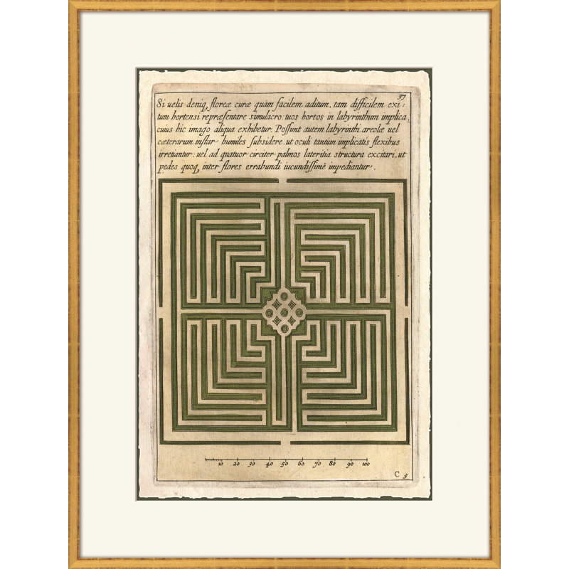 «Green Garden plans», reproduction d'impression encadrée, Or, Blanc, H 33,25 po x l 25,25 po x P 1,87 po