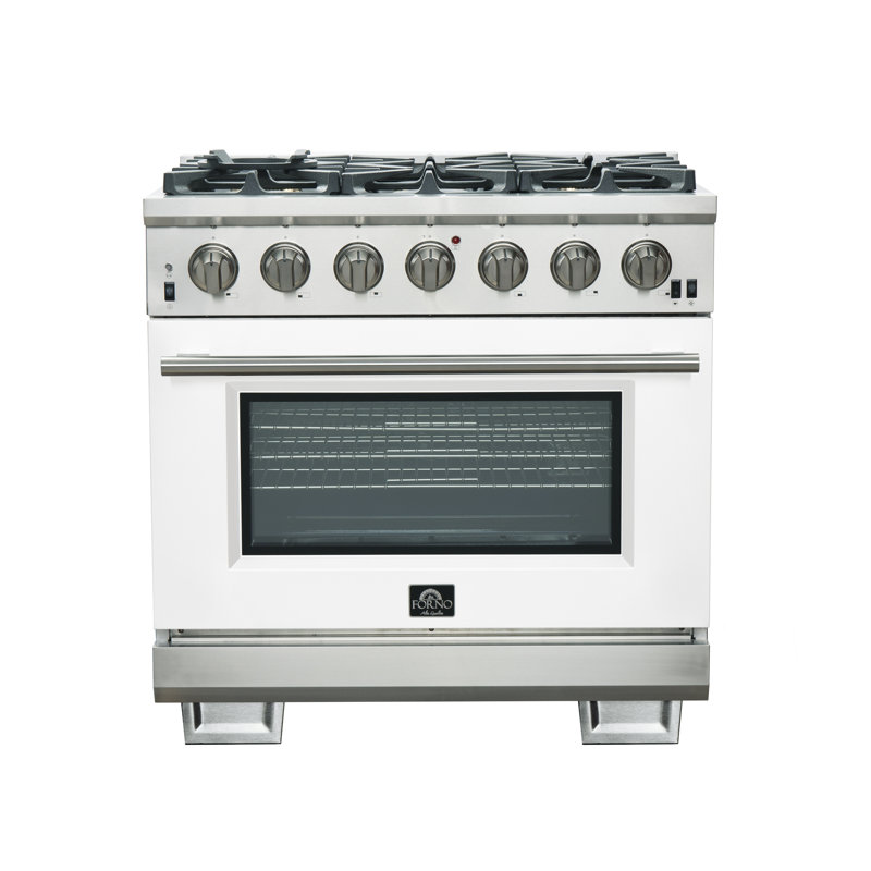 Capriasca 36" 5.32 cu. ft. Freestanding Gas Convection Oven, White