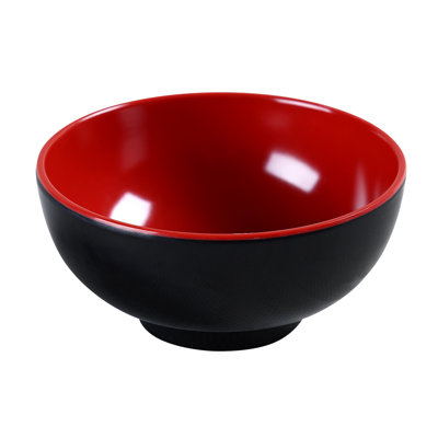 Black & Red 8 oz. Melamine Rice Bowl