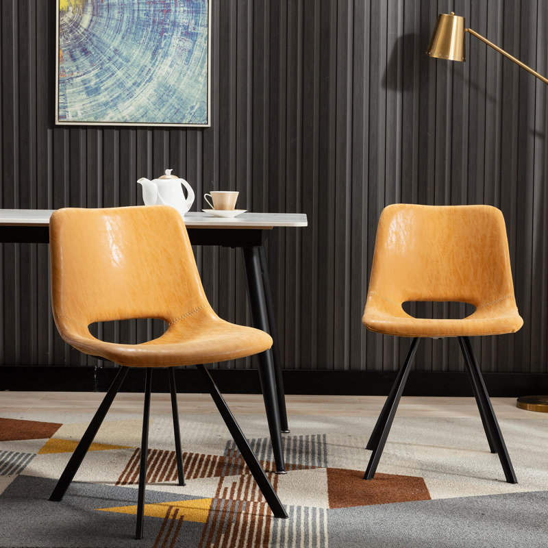 Chaucer Faux Leather Upholstered Dining Chair, Tan