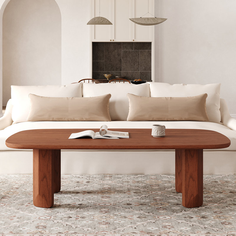 Table basse moderne en bois, centre 51 po, noyer, Noyer