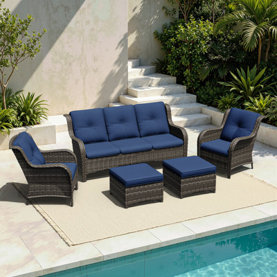 7 - Person Patio Conversation Set with Cushions