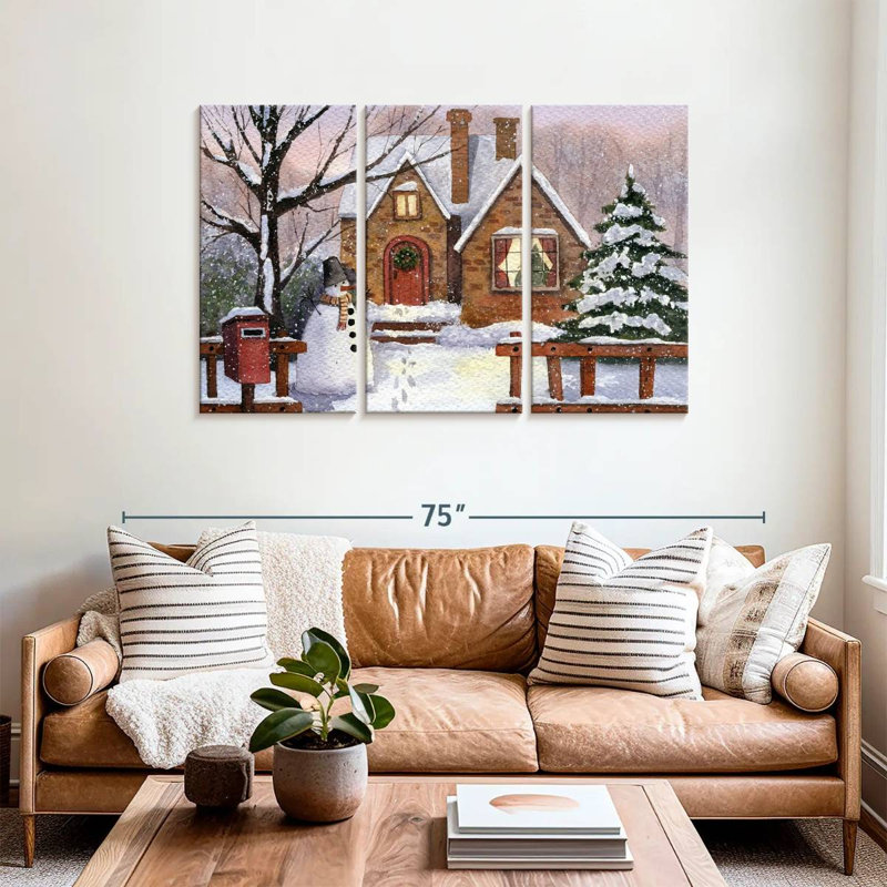 Bonhomme de neige Lelend Winter House, H 36 po x l 57 po