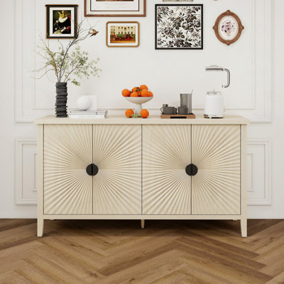 Armoire de rangement à 4 portes avec tablette réglable pour le salon, la salle à manger et la cuisine