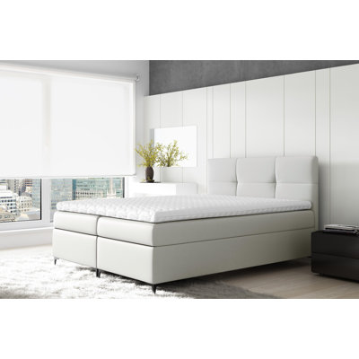 Boxspringbett Aleigha mit Topper und Bettkasten