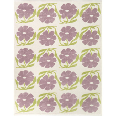 Tapis floral lilas / vert Junho