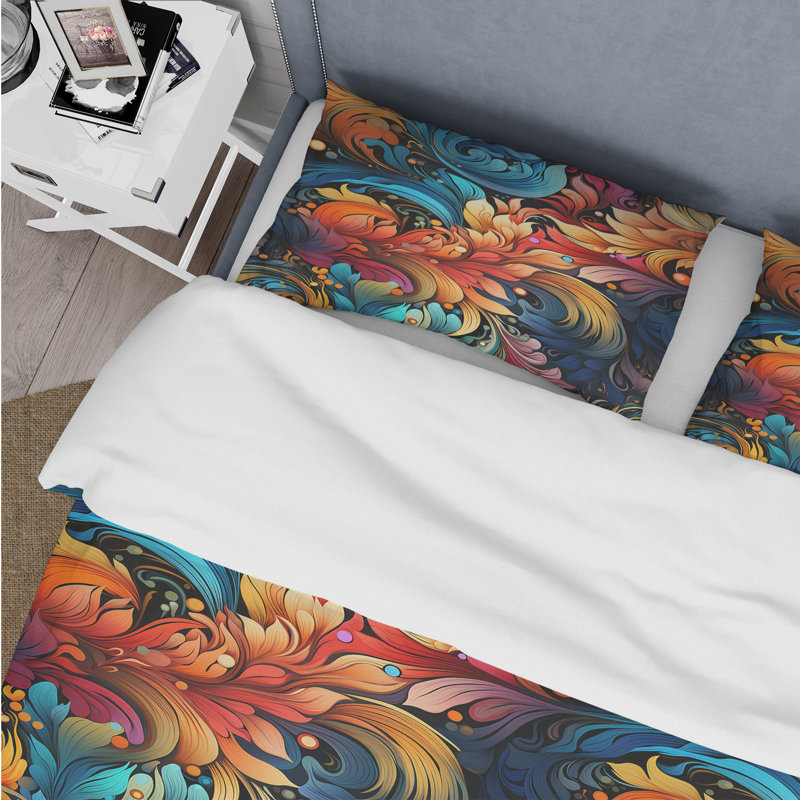 Vibrant Fusion Paisley Motif - Ensemble de housse de couette à motif cachemire