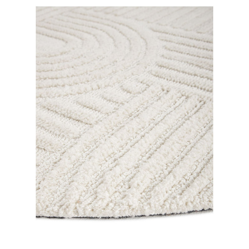 Handgefertigter Teppich Aus Mikrofaser In Creme Hand Tufted Area Rug, Round 200cm