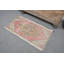 Tapis turc vintage en laine Oushak rouge pour porte d'entrée et petits espaces 12837 - rouge / jaune