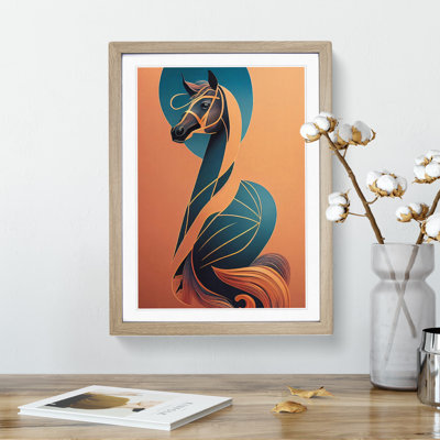 XV1022-789X Art Nouveau Horse No.3 1 Piece Single Picture Frame Wall Art