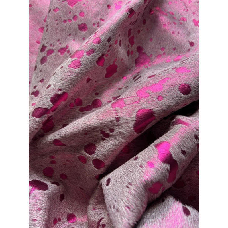 Handmade Pink Metallic Cowhide Rug