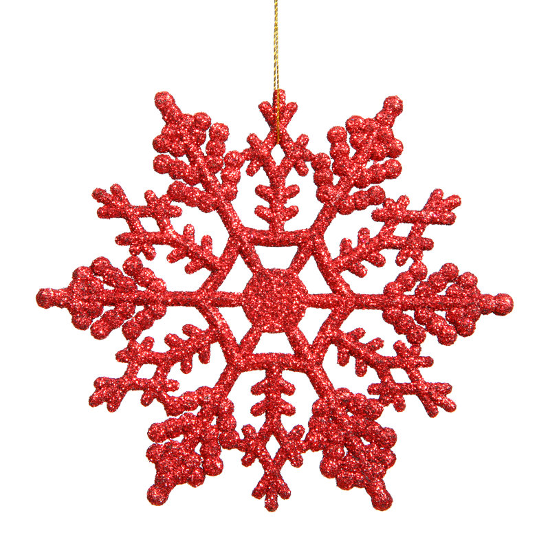 Ornement flocon de neige scintillant, Rouge