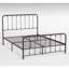 Très grand lit plateforme au fini bronze antique avec structure en métal pour chambre à coucher dans un look charmant-632744324