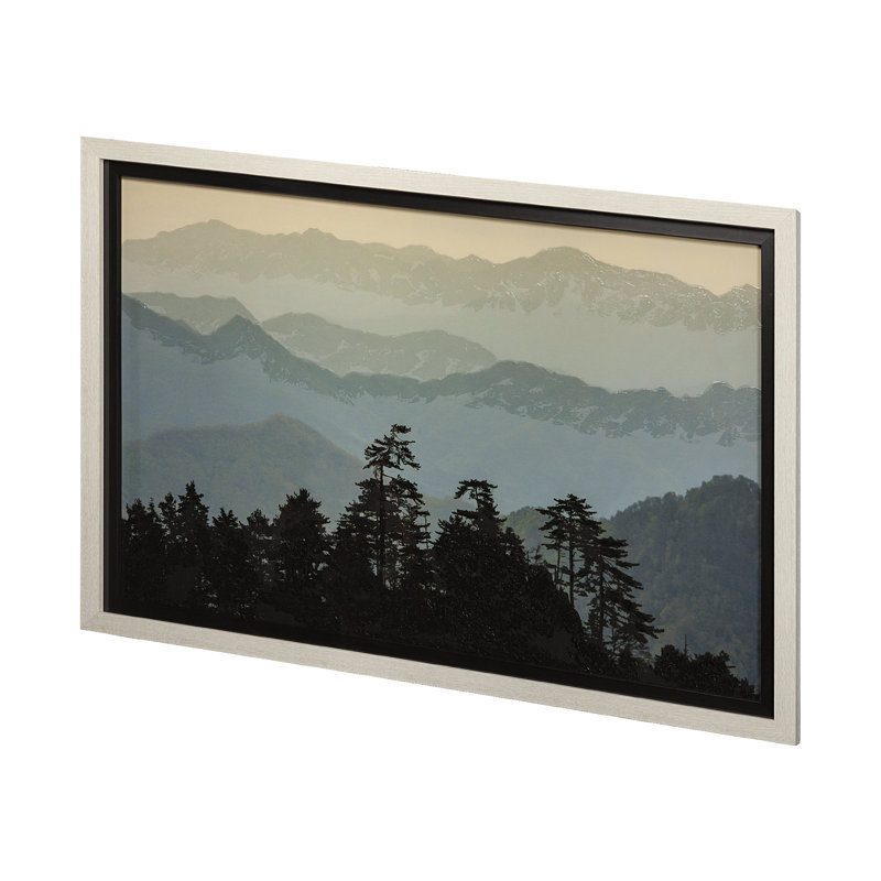 Mountain Light by Wild Wonders of ChinHand Embelished Textured Framed Art Print Matted under Glass