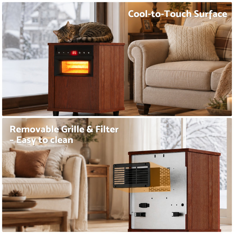 Chaufferettes infrarouges Riifi pour utilisation intérieure, chauffage électrique 1500W avec thermostat, silencieux, mode ECO