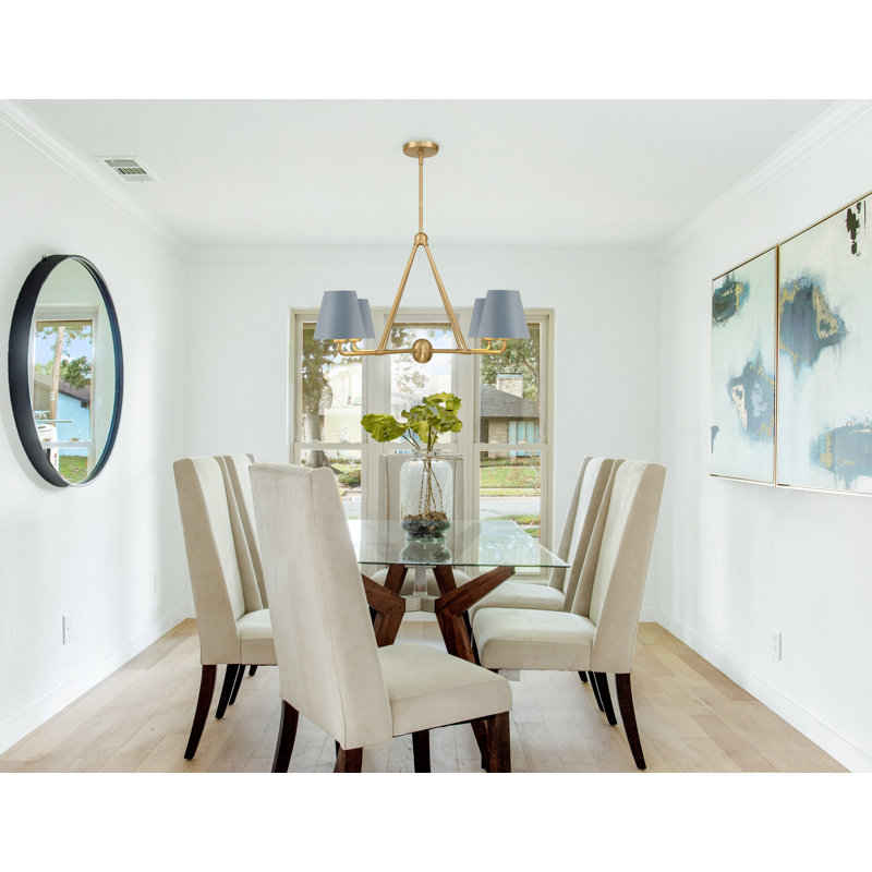 Kinston 4 - Light Dimmable Classic / Traditional Chandelier, Gold, Blue