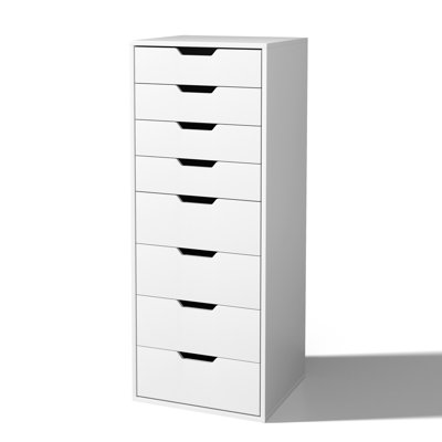 17.7" W 8-Drawer File Cabinet with Concealed Handles, Modern Storage Dresser & Filing Cabinet with drawers For Home Office