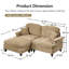 Élégant canapé Mid-Century modulaire à deux places en forme de L avec accoudoirs évasés et volants amovibles, jupes plissées et pieds fuselés-597771332