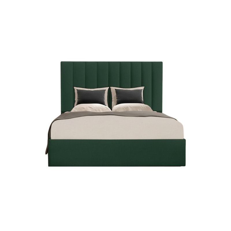 Besar Upholstered Ottoman Storage Bed, Super King (6'), Emerald