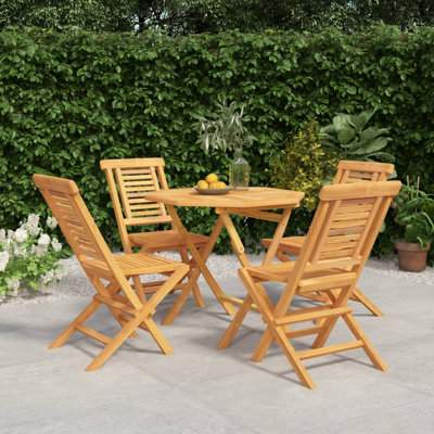 Greilickville 4 - Person Teak Patio Dining Set with