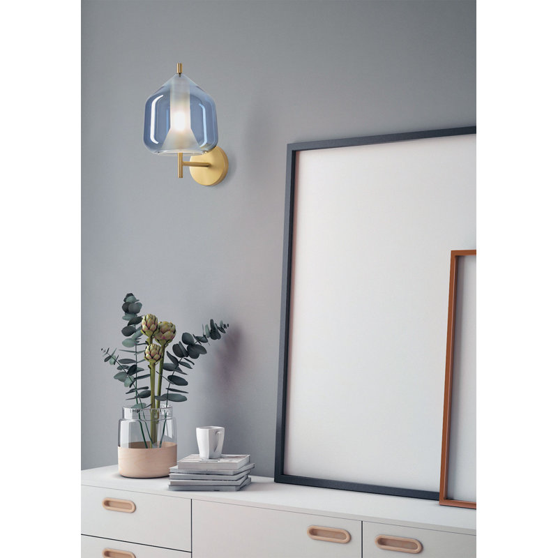 Colusa Armed Sconce, Sky Borosilicate