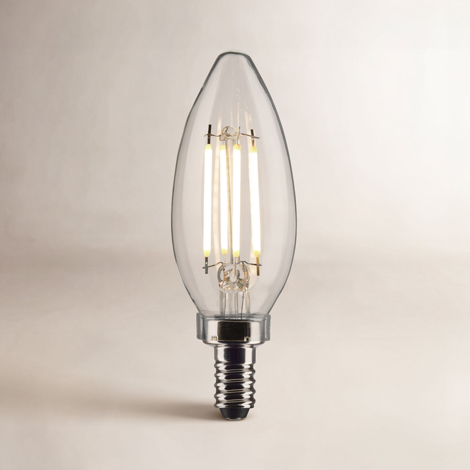 4 Watt B11 LED; Clear; Candelabra Base; 90 CRI; 3000K; 120 Volt, 3000K