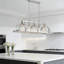 Luminaire suspendu linéaire à 5 lumières pour îlot de cuisine et salle à manger, plafonnier industriel rustique avec finition en nickel brossé, base E26, installation facile