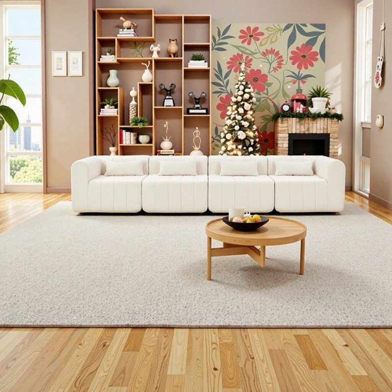 Canapé modulaire modulaire, 4 pièces, canapé rembourré en mousse haute résilience, Beige
